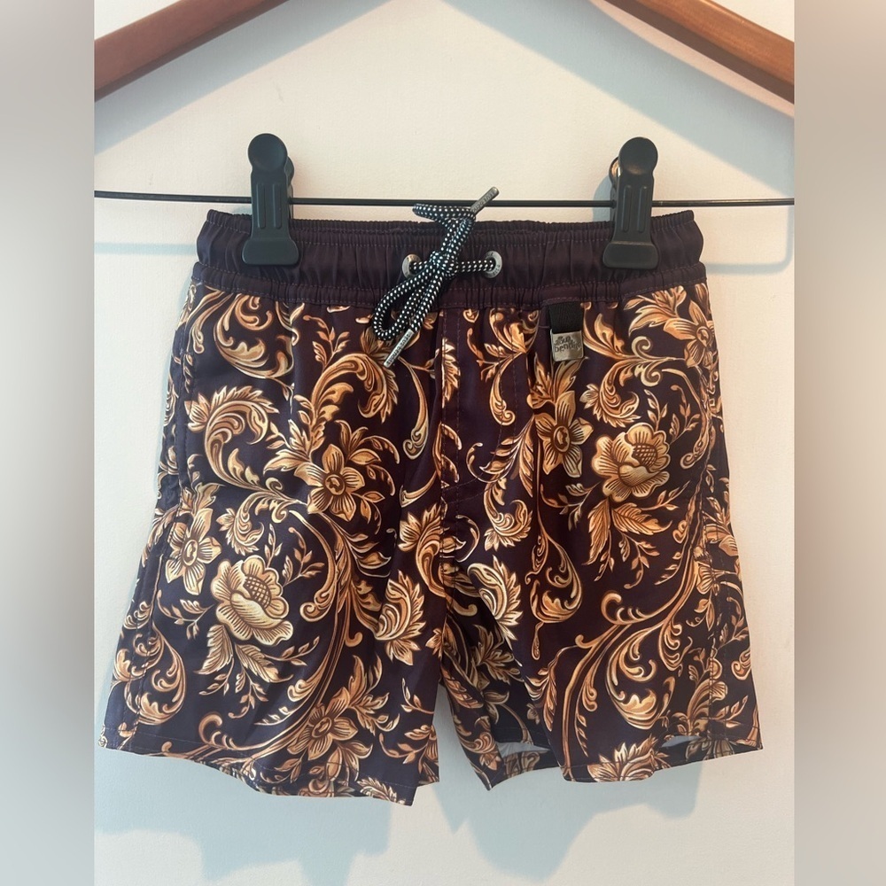 AGUA BENDITA BOYS SWIM SHORTS NICK EVERGREEN NWT
